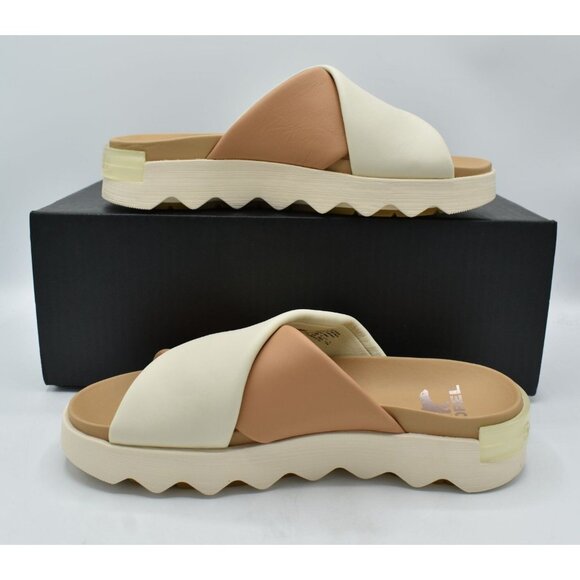Sorel Womens Size 9.5 Viibe Honest Beige Chalk Open Toe Slide Sandals Shoes - Picture 11 of 14